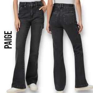 PAIGE Women’s Dion High Waisted Cargo Trousers/Jeans in the Size 32 in Oblivion